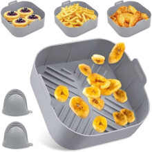 Accessoires voor siliconen luchtfriteusevormen, herbruikbare heteluchtfriteuse, siliconen frituurmand van 20 cm, opvouwbare luchtfriteusevorm [H1393]