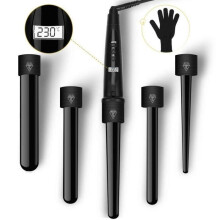5-in-1 krultang met LCD-scherm, keramische krultang van 80-230C met handschoen