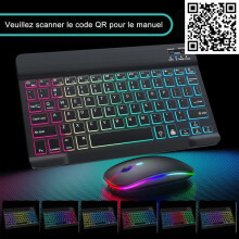 Ασύρματο πληκτρολόγιο και ποντίκι Bluetooth Combo για iPad/Samsung/iPhone Tablet, Επαναφορτιζόμενο φ