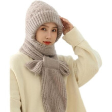 Muts met geïntegreerde sjaal - Dames - Grijs - Wol - Winter - Comfort en bescherming tegen de kou