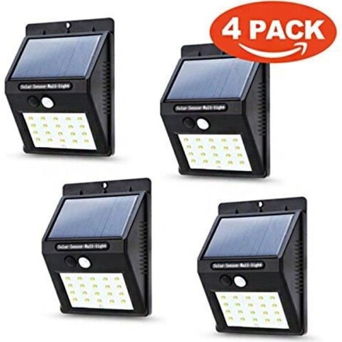 ONEVER Outdoor Solar Light - 20 LEDs with Motion Sensor - Black