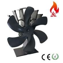 Automatische, stille houtkachelventilator met 6 bladen, aangedreven door een open haardverwarmingssysteem. Milieuvriendelijk en energiebesparend.