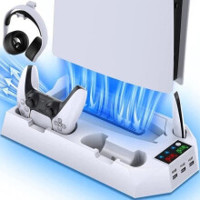 Cooling Fan Stand - KENUOS - PS5 - Dual Charger - LED Indicator - 3 USB Ports