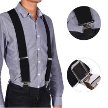 SURENHAP Clip-on Suspenders for Men, 50mm Y-Shaped, Durable, Adjustable, for Luggage and Packing