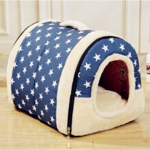 [M] Korb, Bett, Kissen, Sofa, Zelt, Hundehütte, warm, faltbar, waschbar, abnehmbarer Bezug, langlebig für Hunde, Katzen und Haustiere – Blau