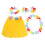 3Pièces Ensemble Luau Jupe Hawaïenne Feuillages Et Bracelet 10