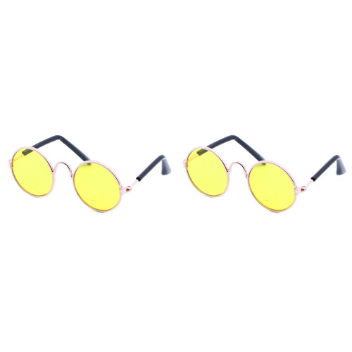 2Pièces Lunettes Pour Animaux Petits Chats Métal Mode 2