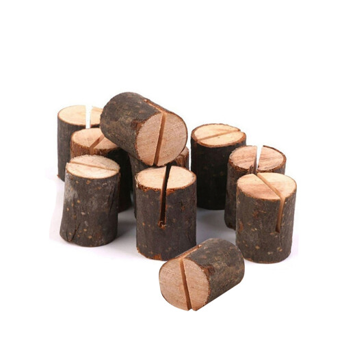 24Pcs Coffee Wood Number Clips Multi-Use Note Holders for Events