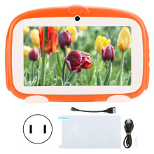 Tablet für Kinder mit Elternkontrolle und Lernspielen, Android-Tablet mit Dual-System-Augenschutzbildschirm, stoßfestem Design und Silikonhülle