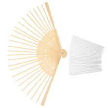 3Sets Creative DIY Hand Fan Frames Bamboo Paper Foldable Multi Color