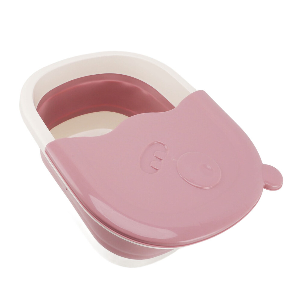 Pink Collapsible Foot Bath Basin With Massage Acupoint, 39X30x17cm