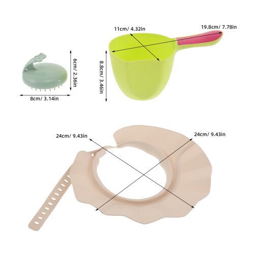 1Ensemble Visor De Douche Adulte Brosse Et Gobelet 2