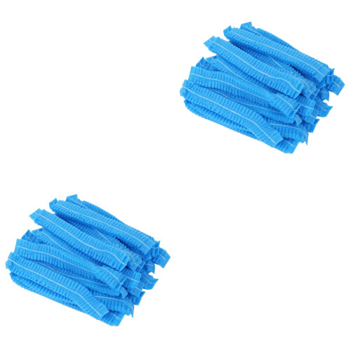 400Pièces Couvre-Cheveux Non Tissés Jetables Bleus 1