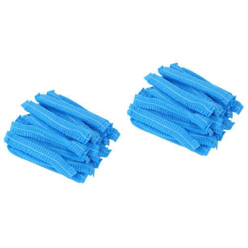 400Pièces Couvre-Cheveux Non Tissés Jetables Bleus 2