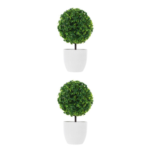 2Pièces Boules Végétales Synthétiques Vertes Pour Décor Maison 2