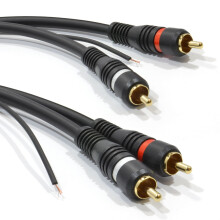 Twin RCA Shielded Phono Audio Cable Oxygen Free Copper & Tag Wire 0.5m