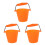 3Pièces Seaux Extérieur Orange Silicone Résistant Camping 2