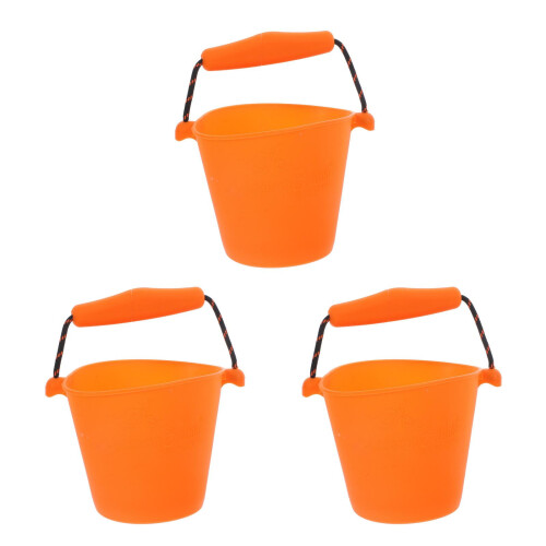 3Pièces Seaux Extérieur Orange Silicone Résistant Camping 1