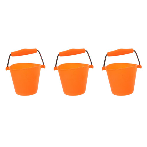 3Pièces Seaux Extérieur Orange Silicone Résistant Camping 2