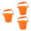 3Pièces Seaux Extérieur Orange Silicone Résistant Camping 4
