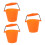 3Pièces Seaux Extérieur Orange Silicone Résistant Camping 7