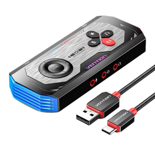 Vention Scheda Audio Esterna USB per Computer Amplificatore Audio Esterno A 7.1 Canali Adattatore USB per PC da Gioco e Laptop