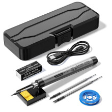 USB Rechargeable Portable Soldering Iron, 3 Speed Adjustable Temperature USB Electric Iron Soldering Iron Kit Grey