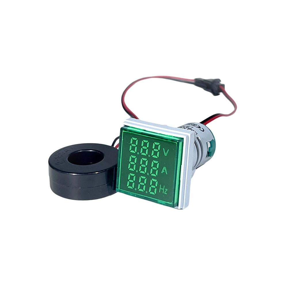 Led Digital Voltmeter Ammeter Hertz Meter Ac6-500V Signal Lights Voltage Current Frequency Meter Indicator Tester Green 6031112638540