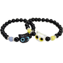 Couple Bracelets Cute Cat Friendship Bracelet Black and White Cat Bracelet Cat Lover Gift