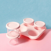 4 Piezas 2 Oz para BebéS Contenedores de Almacenamiento de Alimentos Complementarios de Leche Materna de Vidrio para Microondas Congelador Caja de