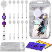 10 Zestawów Koralikowych Odznak Zwijanych Uchwytów na Klipsy do Koralikowania do Biżuterii DIY GiftCraft Making B