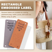 50Pcs Handmade PU Leather Tags Handmade with Love PU Labels Faux Leather Sew  Labels Embellishment Knit Accessories