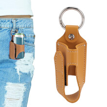2 pièces de porte-inhalateur en cuir PU avec fermoir et mousqueton – Étui de protection portable
