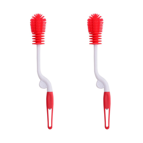 2Pièces Brosse Silicone Rouge 360 Pour 2