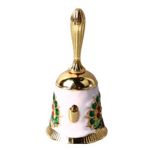 Campana a Mano in Ottone Vintage con Design Intagliato in Lega per Matrimoni ed Eventi, Oro e Bianco