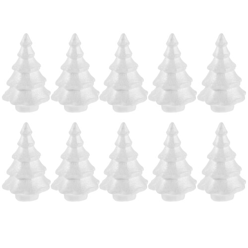 10Pcs White Foam Christmas Tree 150Mm Diy Polystyrene Cone Craft