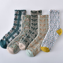(5PCS) Women\'s 10 Pairs Comfort Socks, Embossed Court Style