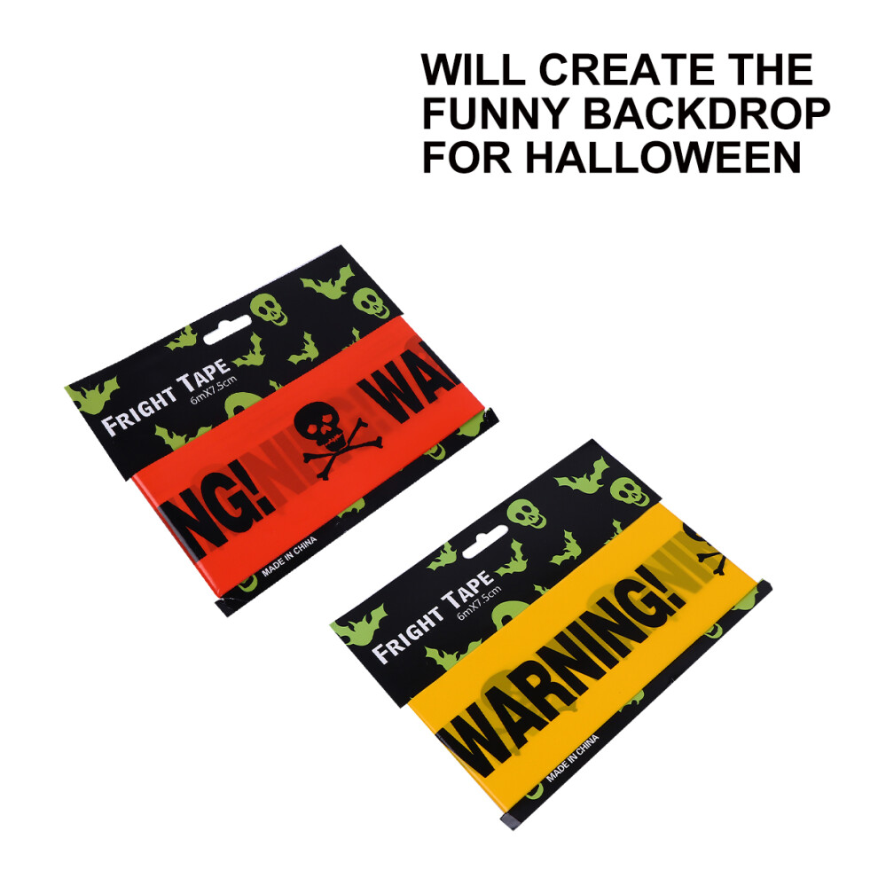 4Pcs Halloween Warning Tape Orange Plastic Weatherproof Caution Tape 3171556318004