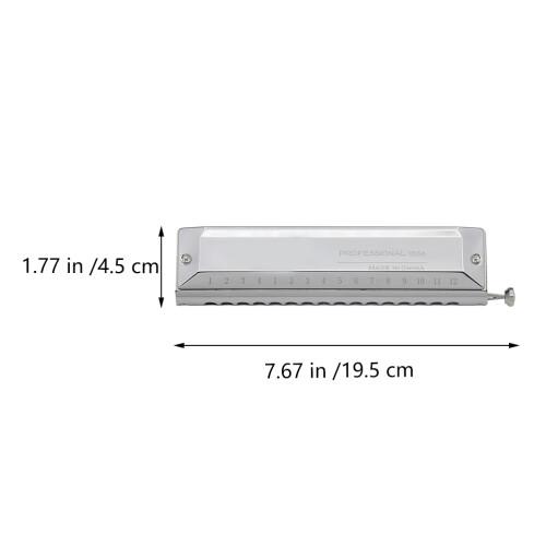 2Pièces Harmonica Chromatique Argent 16 Trous 64 Notes Instrument Pro 1