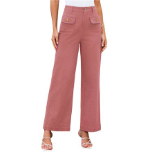 Pantalones Cargo Informales de Trabajo para Mujer con Bolsillos Color Melocotón XXL