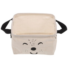 3Pcs Foldable Beige Flannelette Storage Organizer Cartoon Storage Box