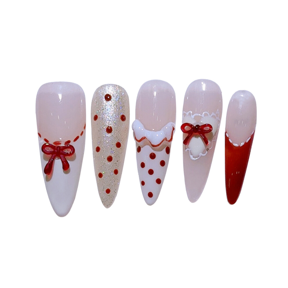 Dachuang Beauty French Tip Press-On Nails, Pink & Smooth Diy Nails