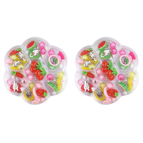Boucles D'oreilles Enfants Clip Multicolores Fruit Cadeau Sûr