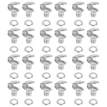 Raindrops 20 Pcs Fittings Shoe Lace Hooks Work Baby 0.9x1x1.1cm Silver