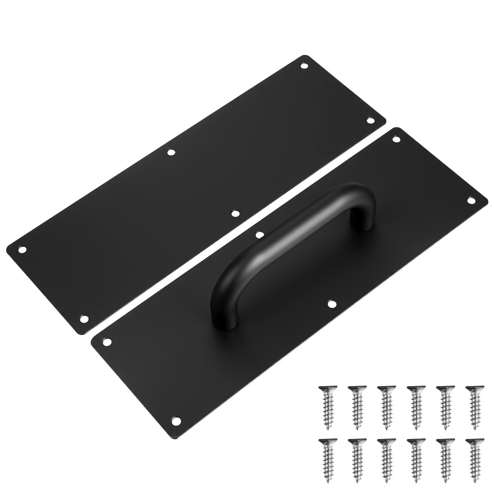 Commercial Push Pull Handle Black Stainless Steel 304 1 Set 3703108465890