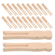 25Pcs Natural Wood Clothes Pins - Handcrafted Small Laundry Pegs Beige