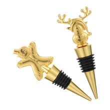 2 pcs metal wine stoppers reindeer gingerbread xmas leakproof airtight