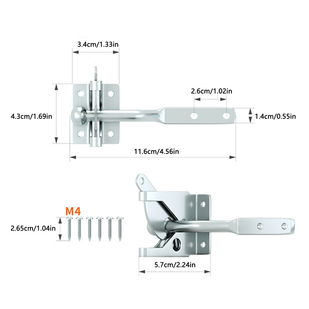 Galvanized Fence Gate Hinge With Latch Lock For Outdoor Galvanized Metal Gate Latch Lock With Reinforced Hinge Set Fenc 6265976107717