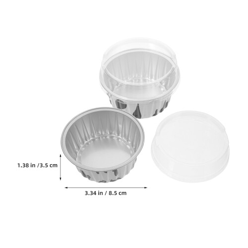 25Pièces Boîtes À Gâteaux En Aluminium PP Multiusage Couvercle 1
