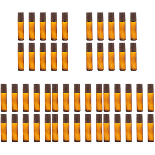 50Pièces Flacons Roll-on Verre Marron Pour 1